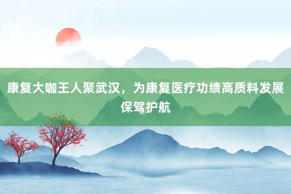 康复大咖王人聚武汉，为康复医疗功绩高质料发展保驾护航