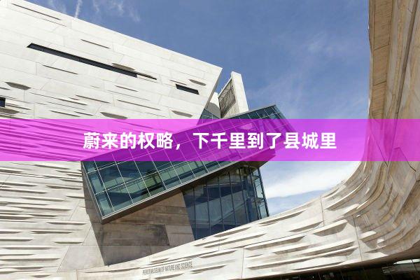 蔚来的权略，下千里到了县城里