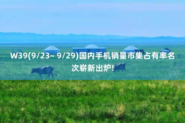 W39(9/23~ 9/29)国内手机销量市集占有率名次崭新出炉!